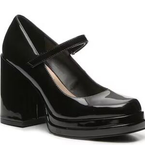 Women's 7.5 Steve Madden Black Mary Jane Pump Heels